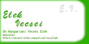 elek vecsei business card